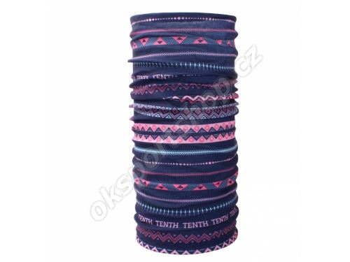 Šátek multifunkční roura Husky Printemp Pink triangle stripes