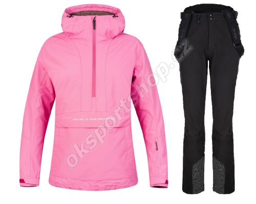 Dámský lyžařský komplet Megie II Pink cosmos + Rhea BLK