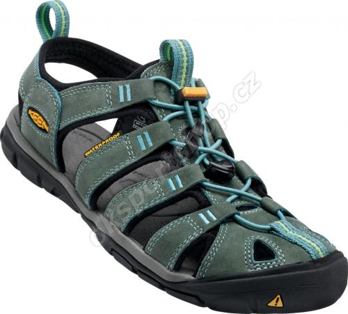 Sandále Keen CLEARWATER CNX LEATHER W, mineral blue/yellow